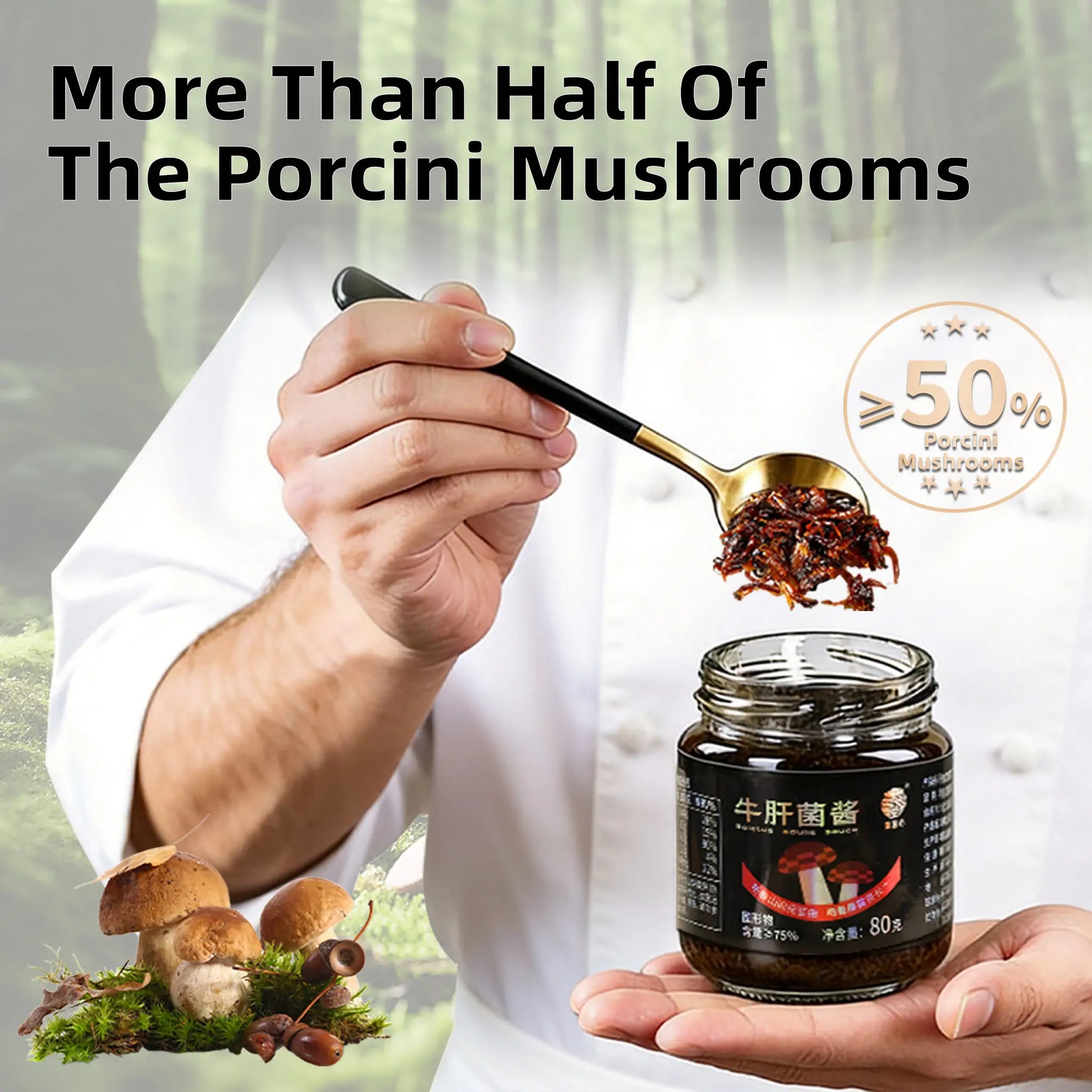 Contains a large amount of porcini mushrooms