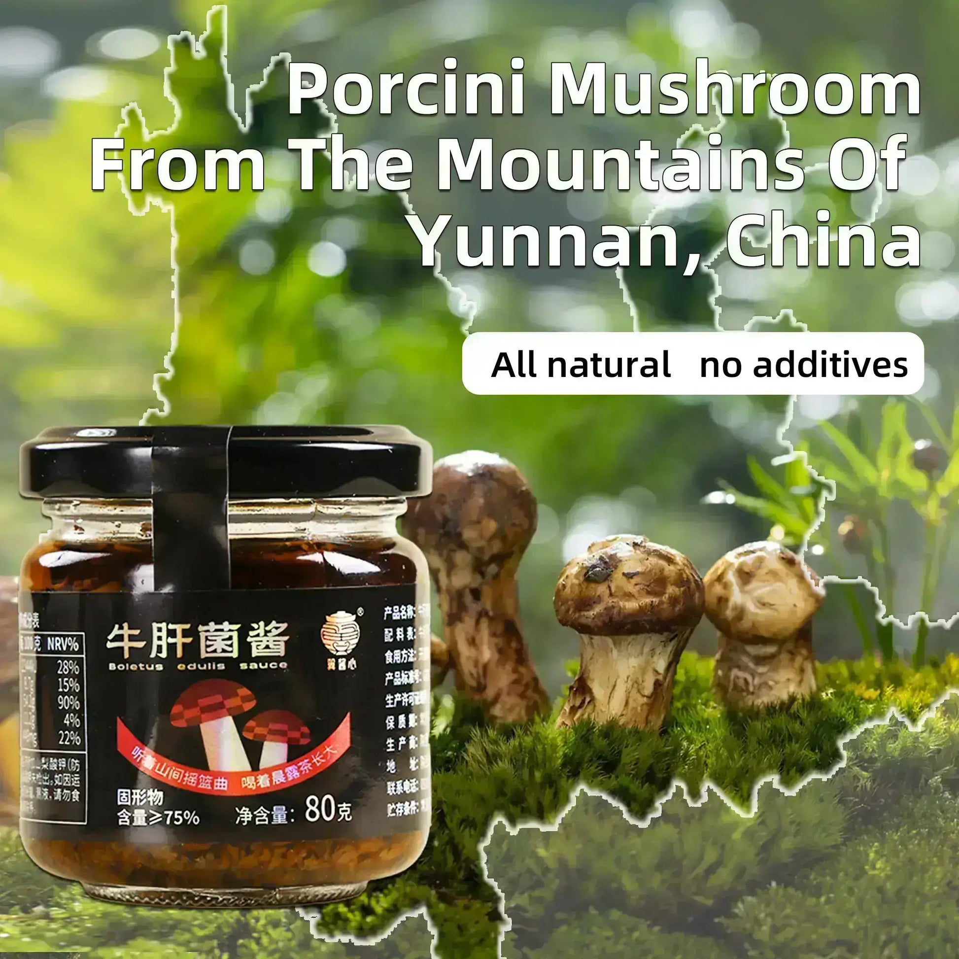 Fresh porcini mushroom preparation