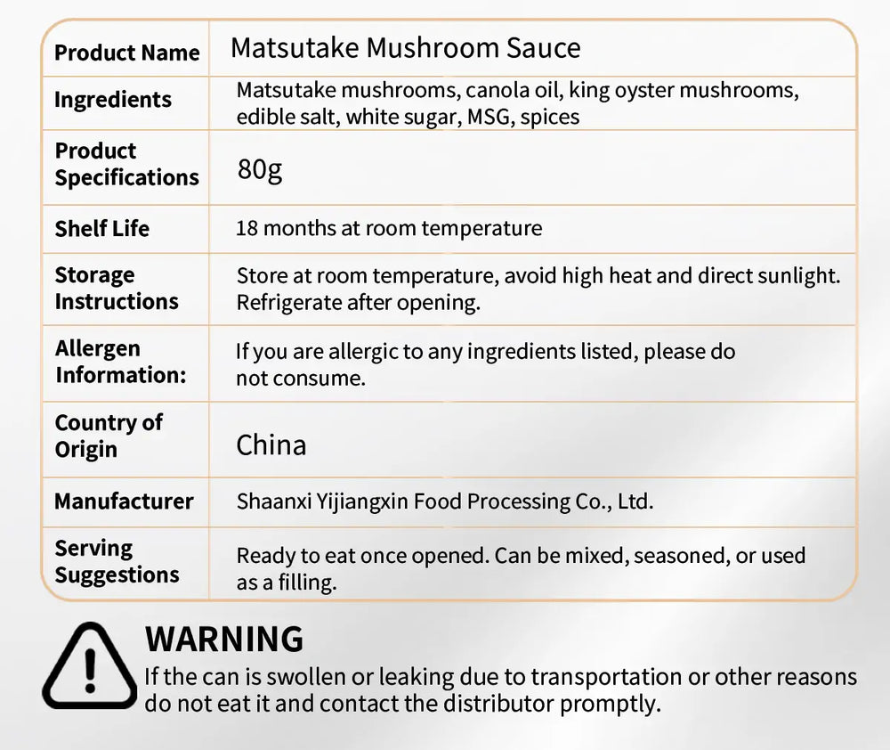 Matsutake Mushroom Sauce | Rich Umami Cooking Sauce & Spread 详情图 10