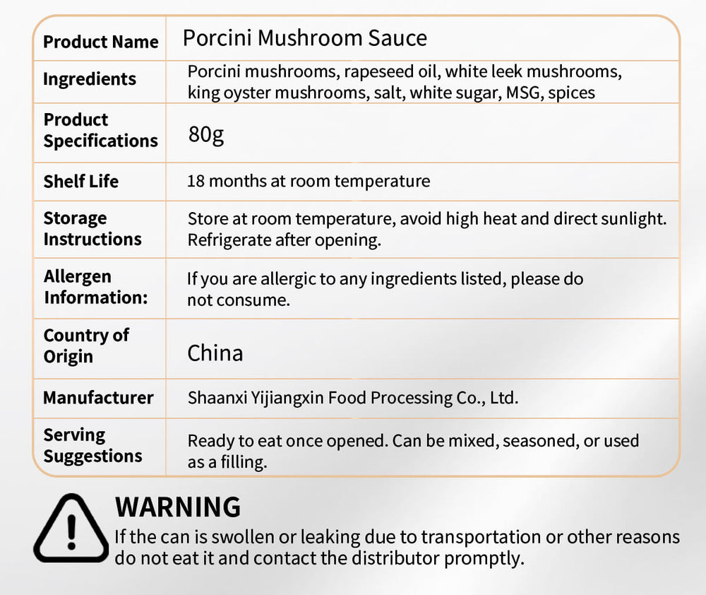 Premium Porcini Mushroom Sauce | Rich Umami Cooking Sauce 详情图 10